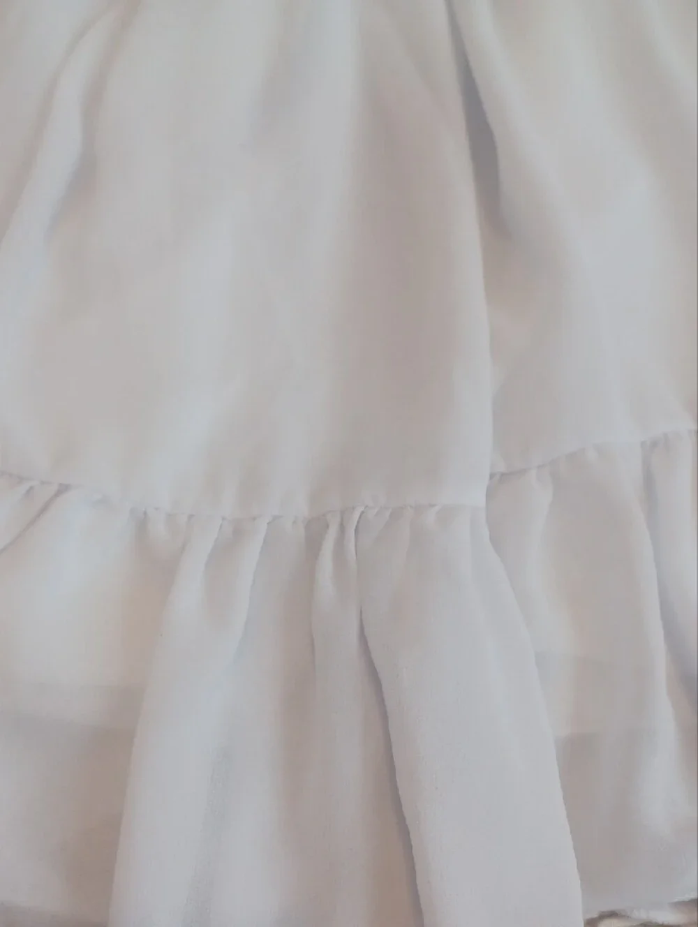 Girls' Off-Shoulder White Ruffle Dress